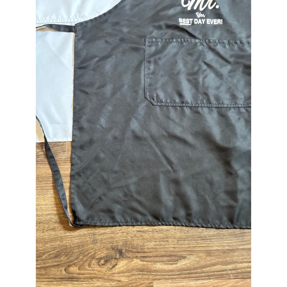 Set of Mr. and Mrs. Aprons Black White Newlywed Engagement Gift One Size - Picture 9 of 12